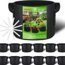 12-Pack 20 Gallon Grow Bags, Heavy Duty Fabric Pots with Handles, Reusable Plant Bags for Vegetable, Herbs & Flowers, BPA-Free, Breathable, Durable