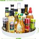 Amolliar Lazy Susan Organizer, Tray for Household Purpose, Metal Rotating Turntable for Cabinet, Kitchen, Fridge, Pantry Storage, Vanity, Spice Rack Condiment, Under Sink Organizer, White 10" 4 Pack