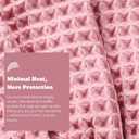 100% Organic Cotton Hair Drying Waffle Towel Wrap for Women | Absorbent & Quick Dry Head Turban for Wet Hair in Shower Sauna Spa, Extra Large for Long Straight Curly Plopping Button (Pink, 1 PACK)