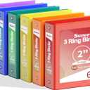 SUNEE 2 Inch Binders 3 Ring 6 Pack, Clear View Three Ring 2" Binders PVC-Free (Fit 8.5x11 Inches) for School or Office Supplies, Classic 6 Colors