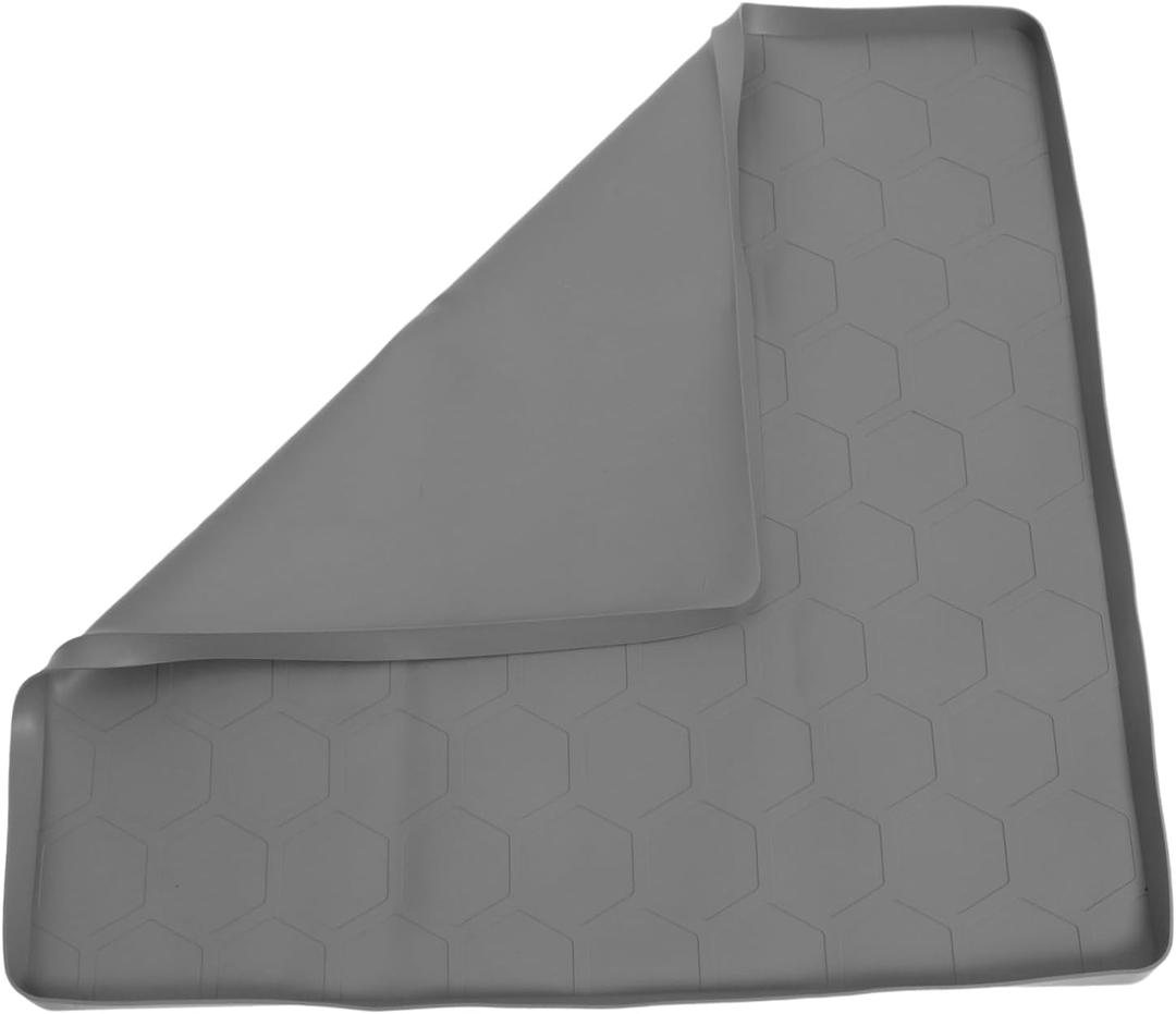 Under Sink Mat Liner Kitchen Bathroom Cabinet Protector Noise Reducing Drip Tray with Drainage Grey