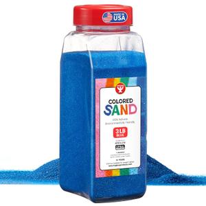 Hygloss Colored Sand for Crafts – 3 lb Bottle, Blue – Vibrant Colorful Fine Sensory Play Sand Art Kits for Kids – Classroom Activities for Children 3 4 5 6 7 8 9 10 11 12 – Safe for Ages 3+