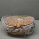 Wicker Picnic Basket with Lid and Handle Sturdy Woven Body with Washable Lining for Easter,Mother's Day,Outdoor Camping