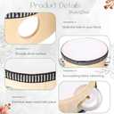24 Set 4 Inch Tambourine for Adults Wooden Hand Held Drum with Metal Jingles, Gift Tags, White I Love You Printed Ribbon Percussion Gift Musical Instrument for Church Wedding Party Favor