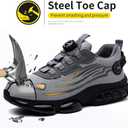 Steel Toe Work Sneakers for Men Women Lightweight Comfortable Industrial & Construction Work Safety Shoes (Gray) 38