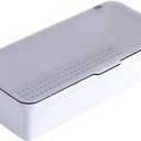 Flatware Tray with Lid and Drainer,Silverware Tray Kitchen Dinnerware Holder and Utensil Storage Container for Flatware and Silverware (White), 10.63"L x 4.72"W x 2.76"H