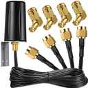FairySandy 5 Pcs 5G Mobile Antenna 4x4 MIMO Omnidirectional LTE External Antenna with SMA Male to Female Right Angle Adapter for Boosts Performance of 5G Routers Gateways Hotspot Home Internet