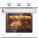 24" Single Wall Oven, ThermoMate 2.8 Cu.ft. Electric Wall Oven with 5 Cooking Functions, White Built-in Ovens with Mechanical Knobs Control, ETL Certified