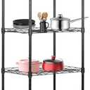 BestOffice 5 Tier Garage Shelving Heavy Duty Metal Shelves 17”D x 12”W x 48”H Easy Assemble Storage Shelves NSF Certified Wire Shelving with Leveling Feet for Garage Home Office, Black