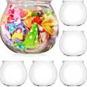[6 Pack] 27 Ounce Largest Mini Plastic Fish Bowls for Decoration - Fun Sized Fish Bowls for Drinks to Start the Party - Clear Vase for Stunning Centerpieces - Set - Craft Vase Round Clear