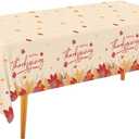Gatherfun Maple Leaves Waterproof Plastic Rectangular Tablecloths - Disposable Table Covers for Fall Parties, 4PCS 54x108 Inch