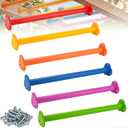 BiJun 16.5 inch Monkey Bars Kit for Backyard Outdoor Indoor Ladder Rungs | 6 Pack 6 Color Steel Climbing Rungs,300lbs load for indoor backyard jungle gym treehouse playroom climbing accessories