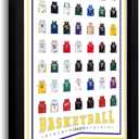 WOOTONG Inspirational Basketball Wall Art, Basketball Star Lebron James Kobe Bryant Stephen Curry Poster Boy's Room, Man Cave Decor(Black Frame, 8" x 10")