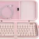 GEEKRIA Slim Keyboards Carrying Case, Compatible with Nuphy Air75 V3, Logitech MX Mechanical Mini, MelGeek O2, LOFREE Flow84/ Flow Lite 84, 84 Keys Hard Shell Travel Bag (Pink)