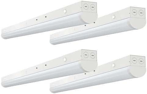 8FT LED Linear Strip Light, Super Bright LED Shop Lights 50W 70W 80W 90W 100W Selectable/6CCT 3000K-6500K, Flush Mount 0-10V Dimmable Commercial Garage Workshop Indoor Ceiling Light, ETL DLC (  2 PK)