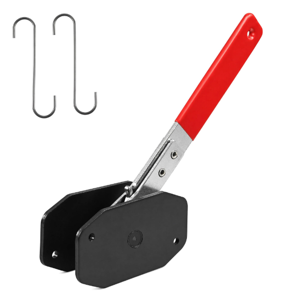 Craedli Brake Caliper Compression Tool, Universal Braking Pad Spreader with 360° Ratchet & 2 Hooks, Vehicle Caliper Piston Compressor for Single/Twin/Quad Piston Disc Brake Repair (Black&Red)