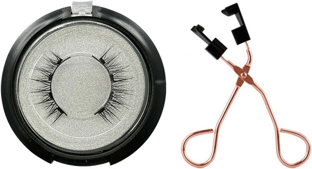 Dual Magnetic Eyelashes 1 Pairs Magnetic Eyelashes Without Eyeliner Reusable Portable Magnetic False Eyelashes Natural Look, 3