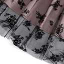 WDIRARA Women's Floral Print Sheer Mesh Tie Shoulder Ruffle Hem Cami Dress (S)