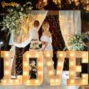 Pooqla 3FT Marquee Light Up Letters, LED Letters Big Mosaic Marquee Letters 3 Feet Tall, Giant Letter Sign for Balloons Birthday Anniversary Wedding Party Decoration, Warm White Letter F