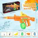 Electric Water Gun, Ultimate Battle Blaster Water Guns with Realistic Gun Muzzle Flame High Capacity Automatic Squirt Guns Summer Outdoor Beach Swimming Pool Party Toy for Adult KidsOrange