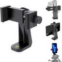 Cell Phone Tripod Mount Adapter, Universal Phone Holder Adjustable Clamp, 360 Degree Rotatable Bracket 1/4" Screw Clip for iPhone, Samsumg, Selfie Stick, Monopod (Black-1 Pack)