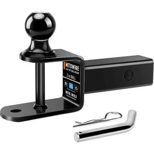 METOWARE ATV/UTV Trailer Hitch 3-in-1 Towing Ball Mount with 2 Inch Ball Hitch Rated 3500 LBS, Fits 2-Inch Receiver, 5/8-inch Pin Hole