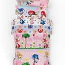 Sonic The Hedgehog Girl Anime Kids Bedding Super Soft Comforter and Sheet Set with Sham, 5 Piece Twin Size, (Official Licensed Product) by Franco
