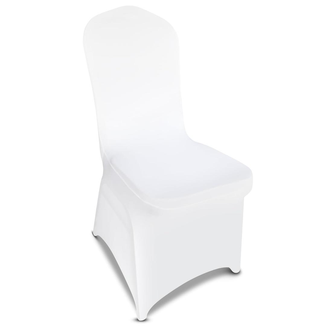 LGJIAOJIAO 150 Pieces White Chair Covers - Versatile Stretch Polyester Spandex Dining Chair Slipcovers for Dining, Party, Wedding, Banquet, and More