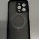 COOLQO for iPhone 16 Pro Case, Compatible with MagSafe, Translucent Matte, 360 Ring Holder Stand, Black