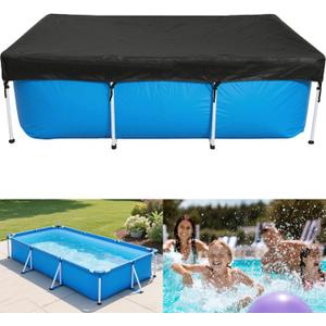 86 x 59 inch Rectangle Pool Cover 7 x 5 ft Rectangular Frame Pool Covers Garden Outdoor Above Ground Swimming Pool Shades Hot Tub Canopy Backyard Adult Pool Accessories (Black)