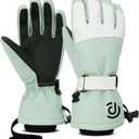 Lorpect Ski Gloves, Snow Gloves, Touchscreen Snowboard Glove, Winter Warm Glove for Cold Weather (Large, Green)