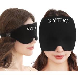 Migraine Relief Cap Gel Ice Head Wrap - Hot & Cold Therapy Soothing Headache Hat Ice Pack Mask, Headache Relief Wrap for Tension, Stress, Hangover&Puffy Eyes (Black, 1PC)