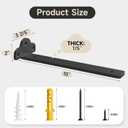 LuckIn 6 Pack Floating Shelf Brackets, Heavy Duty Floating Shelf Bracket 12 Inch Long, Black Hidden Metal L Brackets for Wall Shelves Support DIY(1/5 Inch Thicked) and 110 lb. Load Capacity