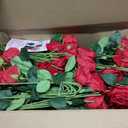200 Pcs Red Roses Artificial Flowers, Real Touch Velvet Roses Bouquet Fake Flowers Bulk, Artificial Roses with Long Stems for Birthday Gift Women Mom DIY Bridal Wedding Centerpiece Decorations