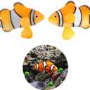 XMHF 2 Pack Silicone Artificial Aquarium Floating Clownfish Decoration Fish Tank Decor Underwater Saltwater Fake Fish Glowing Ornament