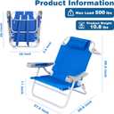 SUNNYFEEL Extra Wide 28" Low Beach Chair 5 Position Lay Flat, XL Oversized Portable Folding Camping Chairs with Cup Holder for Outdoor/Trip, Lightweight Foldable Backpack Beach Chair for Adults, X-Large