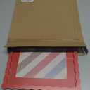 10x10 Picture Frame with Mat for 8x8, Wavy Edge Wooden Real Glass Photo Frame for Tabletop and Wall Hanging, Red, 1 Pack