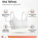 SHAPERMINT Bras for Women No Underwire - Seamless Bras for Women, Wireless Bra, Adjustable Plus Size Bra (White, XL)