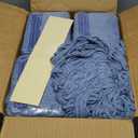 Matthew Cleaning Heavy Duty Mop Head Commercial Replacement for General and Floor Cleaning , Wet Industrial Blue Cotton Looped End String Head Refill (Pack of 12) Blue