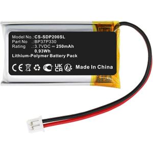 Battery for D'ogtra E-Collar Receivers 200C,202C,280C,282C,Combo,200C Receiver Collar,280C Receiver Collar,fit Part NO:BP37P330 (250mAh)