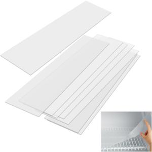 Barydat 8 Pcs Frosted Plastic Shelf Liner Waterproof Non Adhesive Shelf Mats for Wire Shelves Strength Wire Shelving Cover for Kitchen Shelving Unit Pantry Cabinet Storage (Clear, 16 x 72 Inch)