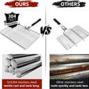 Grill Basket Extra Large, SUS304 Stainless Steel, Portable Folding BBQ Camping Grilling Rack for Fish, Vegetables, Shrimp, Barbeque Griller Cooking Accessories, Grilling Gifts for Men, Dad