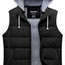 CTFASHION Puffer Vest Women Sleeveless Puffy Cropped Vests Stand Collar Lightweight Bubble Quilted Trendy Black 3XL
