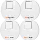 EVA LOGIK Modern Ultra-Thin Window Alarm with Loud 120dB Sound and Vibration Sensors Compatible with Virtually Any Window, Glass Break Alarm Perfect for Home, Office, Dorm Room- 4 Pack