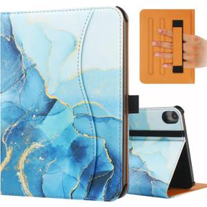 iPad mini 6th Generation Case 8.3 Inch 2021, Premium PU Leather Folio Stand Smart Protective Cover, Multi-Viewing Angles and Auto Wake & Sleep Function for iPad mini 6th GenBlue Marble