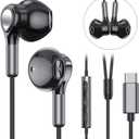 USB C Headphones for Samsung Galaxy S26 S25 S24 S23 S22 S21 S20 A56 A17 A16 Wired USB C Earbuds with Mic Volume Control Earphones USB Type C Headphones for iPhone 17 16 15 Pro Max Plus iPad 10 Pixel