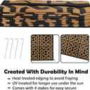SAND MINE Reversible Mats, Plastic Straw Rug, Modern Area Rug, Large Floor Mat and Rug for Outdoors, RV, Patio, Backyard, Deck, Picnic, Beach, Camping, Trailer, Black & Brown, 9' x 18'