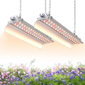 1.4FT Hanging Grow Light for Indoor Plants, Full Spectrum with 660nm Red LED, T5 2020T Light Fixture, 36W(218W) Grow Lamp with Reflectors for Seedling Tray, 2-Pack