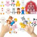COcnny Farm Animal Finger Puppets - 11pcs Farm Felt Finger Puppet with Barn Bag Set Making Crafts Kit for Kids, Make Your Own Story Telling Toys, Animals Role Play for Boys Girls Toddles Ages 3 4-8