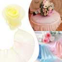 uxcell 5.5" x 11 Yards Ruffle Pleated Organza Trim Iridescent Pleated Lace Trim Ribbon Sewing Fabric for DIY Craft Dress Clothing Wedding Gift Home Decoration, Yellow